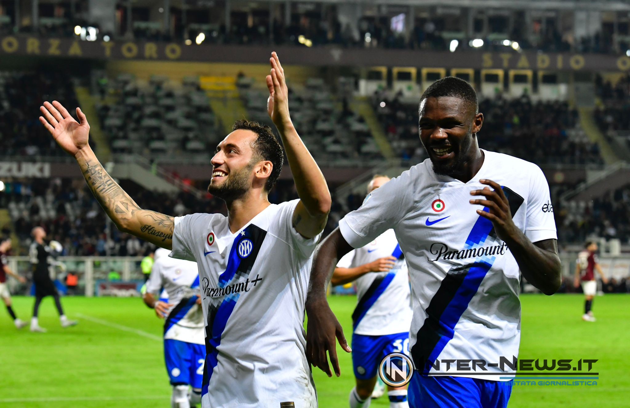 Calhanoglu e Thuram esultano in Torino-Inter (Photo by Tommaso Fimiano/Inter-News.it ©)